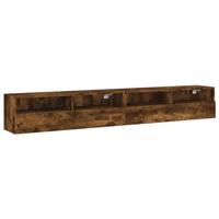 Tv-wandmeubels 2 st 100x30x30 cm bewerkt hout gerookt eiken - thumbnail