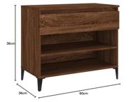 VidaXL Schoenenkast 70x36x60 cm bewerkt hout bruin eikenkleur - thumbnail