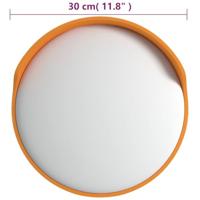 VidaXL Buiten convex verkeersspiegel oranje ø30 cm polycarbonaat - thumbnail
