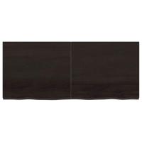 Wandschap 140x60x4 cm behandeld massief eikenhout donkergrijs - thumbnail