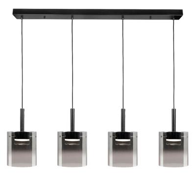 Highlight Hanglamp Salerno 4 lichts recht 110 cm zwart