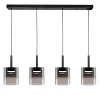 Highlight Hanglamp Salerno 4 lichts recht 110 cm zwart - thumbnail