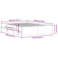 Bedframe met lades bewerkt hout sonoma eikenkleurig 120x190 cm - thumbnail
