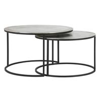Light & Living Salontafel 'Talca' Set van 2 stuks, 67/75cm, kleur Nikkel - thumbnail