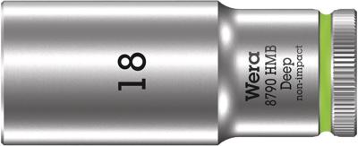 Wera 8790 HMB Deep Hand- en Machinedop met 3/8"-aandrijving, 18 x 64 mm - 05004540001