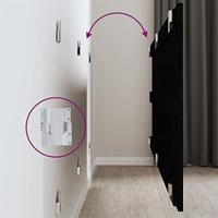 Wandhoofdbord 147x3x60 cm massief grenenhout zwart - thumbnail