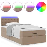 Ottoman bed met matrassen en LED's 80x200 cm kunstleer - thumbnail