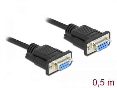 Delock Seriële kabel RS-232 Sub-D9 bus naar bus nul modem 0,5 m