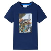 VidaXL Kindershirt 116 donkerblauw - thumbnail