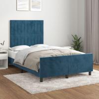 Bedframe zonder matras 120x200 cm fluweel donkerblauw - thumbnail