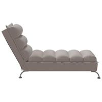 Chaise longue met kussens stof taupe - thumbnail
