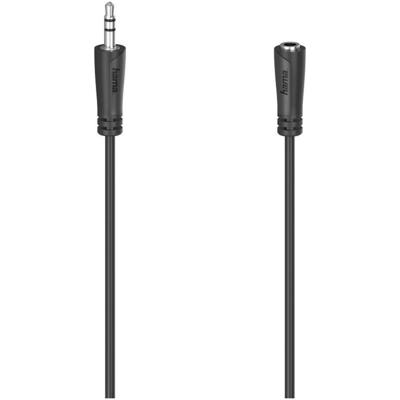 Hama AUDIOVERLENGKABEL 3,5-MM-JACK - KOPPELING, STEREO, 3,0 M Audio kabel Zwart