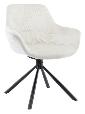 Artistiq Draaibare Eetkamerstoel 'Tyonna' Velvet, kleur Crème