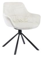 Artistiq Draaibare Eetkamerstoel 'Tyonna' Velvet, kleur Crème - thumbnail