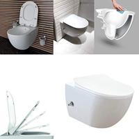 Creavit Hangend Toilet - 35.3x51cm - bidetsproeier warm/koud - spoelrandloos - wit FE322-34CB00E-0004 - thumbnail