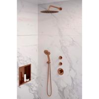 Inbouw Regendouche Set Brauer Copper Edition Gebogen Wanduitloop Ronde Hoofddouche 30 cm Met Twee Stopkranen en Handdouche 3 Standen Koper Brauer - thumbnail
