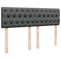Boxspring met matras stof donkergrijs 140x190 cm - thumbnail