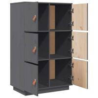 Hoge kast 67x40x108,5 cm massief grenenhout grijs - thumbnail