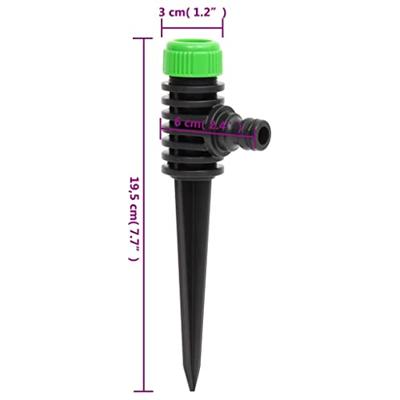 VidaXL Sproeiers 6 st 3x6x19,5 cm abs en pp groen en zwart