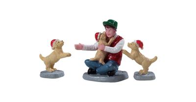 New puppies set of 3 kerstfiguur LEMAX - Lemax