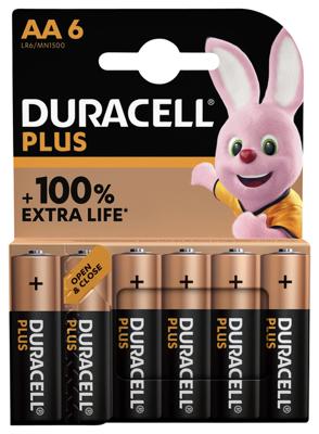 Duracell Alka Plus AA-batterijen set 6-delig