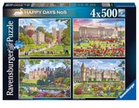 Ravensburger puzzel Happy days koninklijke woningen - 4 x 500 stukjes - thumbnail
