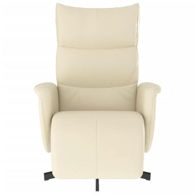 Fauteuil verstelbaar met voetensteun kunstleer crmekleurig - thumbnail