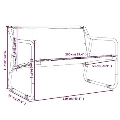 Tuinbank 2-zits met kussen staal antracietkleurig Tuinbank 2-zits met kussen staal antracietkleurig