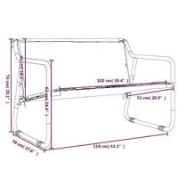 Tuinbank 2-zits met kussen staal antracietkleurig - thumbnail