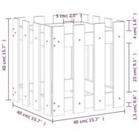 Plantenbak met hekontwerp 40x40x40 cm massief grenenhout - thumbnail