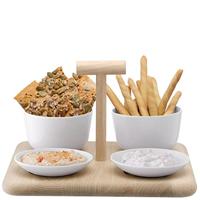 L.S.A. Dine Serveerplank met 4 Schalen Assorti - thumbnail