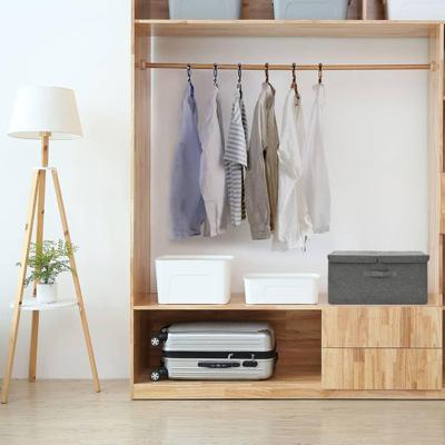 VidaXL Opbergbox 50x30x25 cm stof antracietkleurig VidaXL Opbergbox 50x30x25 cm stof antracietkleurig