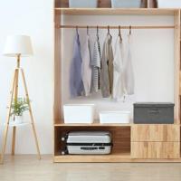 VidaXL Opbergbox 50x30x25 cm stof antracietkleurig - thumbnail