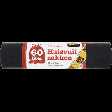 Jumbo Vuilniszakken 60L 15 Stuks