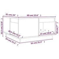 Salontafel 60x61x32,5 cm massief grenenhout grijs - thumbnail