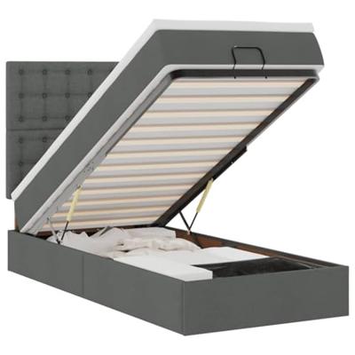 Ottoman bed met matras 80x200cm stof donkergrijs