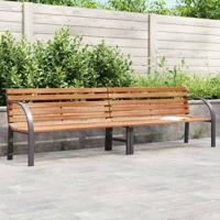 Tuinbank 231 cm hout en gepoedercoat staal bruin - thumbnail