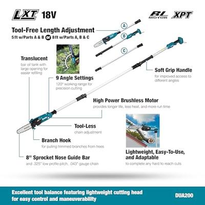 Makita DUA200Z stokkettingzaag 20cm LXT 18V - excl. accu en lader