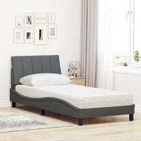 Bed met matras stof donkergrijs 80x200 cm - thumbnail