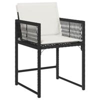 7-delige Tuinset met kussens poly rattan zwart - thumbnail