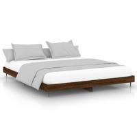Bedframe zonder matras 200x200 cm spaanplaat bruin eikenkleurig - thumbnail