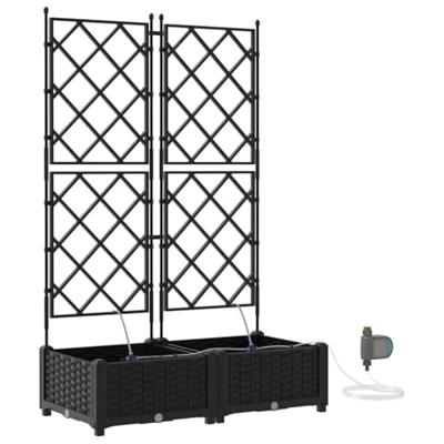 VidaXL Tuin bloempot 2 pcs zwart staal