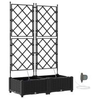 Tuin Bloempot 2 pcs Zwart Staal - thumbnail