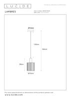 Lucide LAMBRES - Hanglamp - Ø 15 cm - 1xE27 - Zwart - thumbnail
