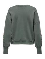 Only Onlbrooke L/s O-neck Flower Swt Noos Sweater Balsam Green - thumbnail