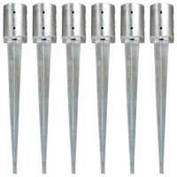 Grondpinnen 6 st 10x76 cm gegalvaniseerd staal zilverkleurig - thumbnail