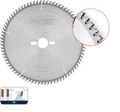 Rotec HM formaatzaagblad Trapezium/Vlak, ø250x3,2x30mm Z=80 TF - 5545025