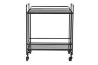Serveringsvagn DKD Home Decor Zwart Metaal Kristal 60,5 x 40,5 x 75,5 cm - thumbnail