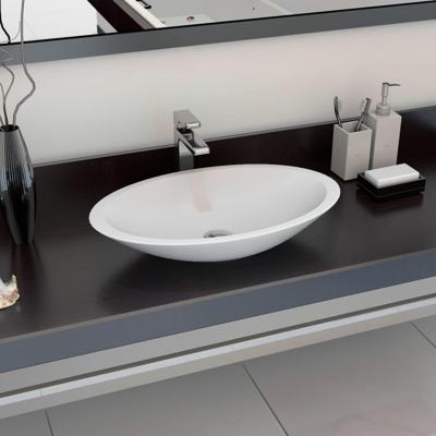 VidaXL Wastafel 59,3x35,1x10,7 cm mineraal gegoten/marmer gegoten wit VidaXL Wastafel 59,3x35,1x10,7 cm mineraal gegoten/marmer gegoten wit
