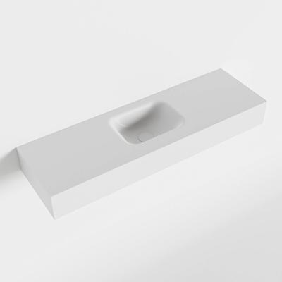 MONDIAZ LEX Talc vrijhangende solid surface wastafel 100cm. Positie wasbak midden MONDIAZ LEX Talc vrijhangende solid surface wastafel 100cm. Positie wasbak midden